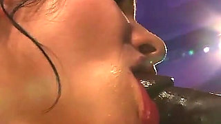 Tattooed Slut Deepthroats Multiple Cocks and Gets Covered in Cum