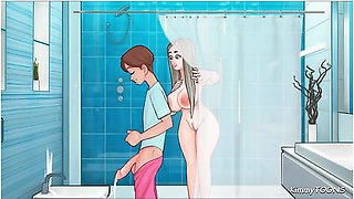 Miss Kitty In Sexnote - Big Dick Stepbrother Masterbated While His Stepsister Was Taking A Shower