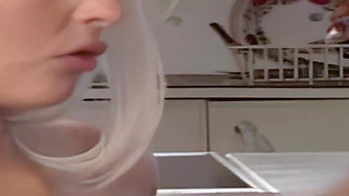 Stunning Blonde Gets Her Ass Destroyed by Her Lover & Swallows Every Drop