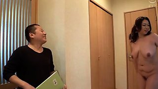 Hot asian slut gives hardcore blowjob to white stud