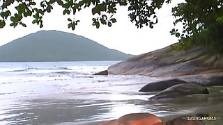 Anal Sex on the Beach Looks Arousing as the Blonde MILF Is Taking It Deep