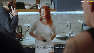 Don't Tell My Husband! Cheating Wife Fucks His Two Young Muscular Guys While He's Away!
