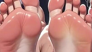 Old Woman Licking Muscular Womans Feet in Gym - Humiliation