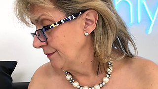 Big Boobed Blonde Masturbates With A Dildo In The Bathroom