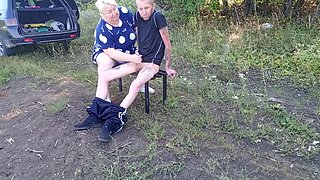 Stepmom Jerks My Dick In Public Park Until I Cum
