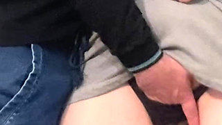 Hairy Pussy Fingered in Crowded Subway