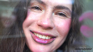 Melting Purple Metal Lips: Shiny Kisses & Messy Spit Play