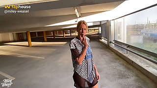 Horny Blonde MILF Slut Gets Fucked Throughout the Parking Garage
