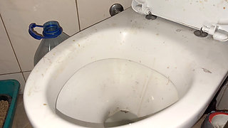 Licking Dirty Floor and Toilet, Flashing Head in It