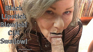 Black Lipstick Blowjob! CIM Show Swallow! Maxxximummilf
