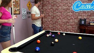 Juniper Ren Skinny Deepthroats A BWC After A Pool Game