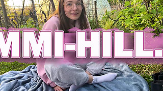 Thrilled of reckless pussy fingering at the forest. Skinny German Girl Emmi Hill loves the excitement from being caught