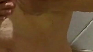 Now I will take off my bikini in the bathroom and take shower... come and see me completely naked and play with water...