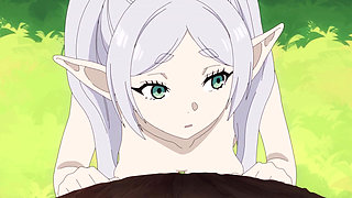 Frieren's Elven Pussy Destroyed by Himmel's Heroic Cock in the Woods