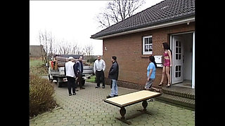 Horny MILF Fucks on Running Truck - Outdoor Sex with Big Ass Brunette