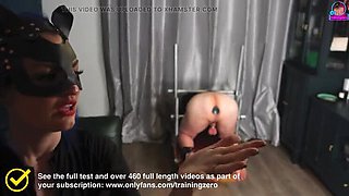 Amateur MILF Wife Spanks Slave with Metal Cane - Hard Femdom BDSM Punishment
