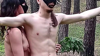 Naughty Boy Gets Punished with Nettles in the Middle of a Forest!