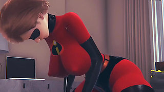 Elastigirl is riding
