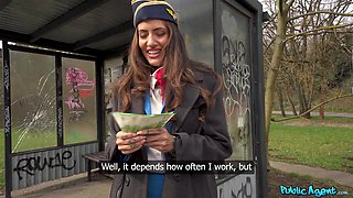 Shy Flight Attendant Seduced by Public Agent during Layover - Cum Fly With Me - Coco Bae and Martin Gun