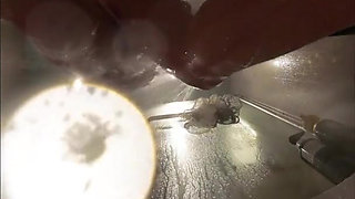 Webcam Under Stepsisters Bath. Wet Pussy After Sex with Boyfriend