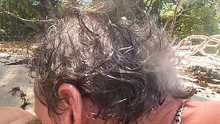 Kinky Couple Big Tits Cowgirl Wife Orgasm Sex on Barbados Beach POV