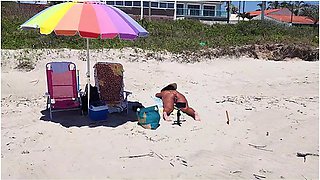 Showing Butt Plug On The Beach