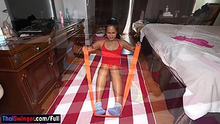 Fabulous Bouncy Caboose Thai COUGAR Wifey Works Out On Hubby His Hard-on