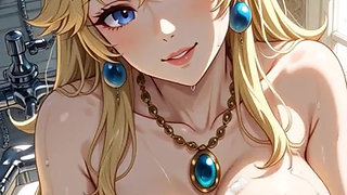 100 Princess Peach take a bath (Ai animation)