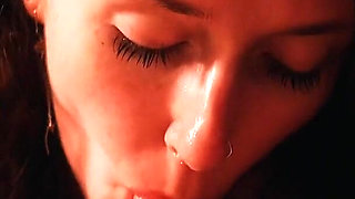 Real Couple: Blowjob to Black Nylon Footjob, Huge Cumshot All Over My Pantyhose Tights