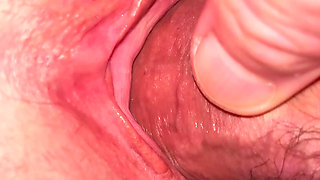 Milf pulling open her cunt for a big cock to fuck her pink insides