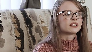 A teen and a cutie are going hard on an erect dong