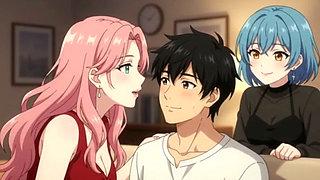 Birthday Surprise Threesome Girlfriend Brings a Friend as special gift