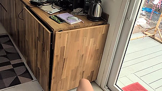 Horny Beautiful Cute Teenage Masturbation Shot from Above with Dildo and Blowjob