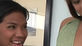 Two hot babes rub their clits