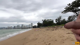 Babe Can I Cum on Your Tits? - Cock Flashing on the Beach