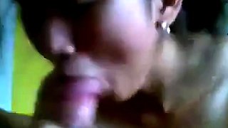 Asian College Girl Gives a Blowjob and Swallows