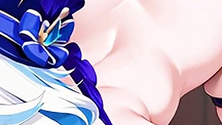 Furina Sitting Hard on Dick, Petite, Teen, Anal, BDSM - Hentai, R34 - Ai-generated