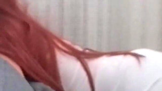 MILF in Sexy Clothes Take a Cock in Her Mouth and Cum on Her Tongue