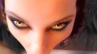 Devilish Blowjob with Angel Wings. Fun in the Bathtub