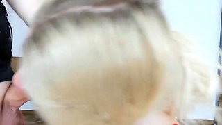 Blonde Teen in Extreme BDSM Facefuck with Cumshot