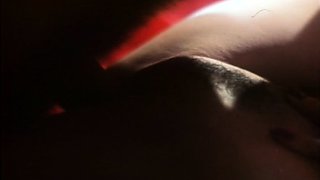 Sexy babe in vintage dress cleans cock off