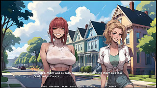 My New Girlfriend [ Taboo Hentai Game ] Ep.24 Day at the Beach with My Two Hot Step Sisters!