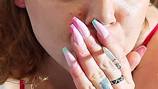 A Busty Woman Sucks and Gets Fucked Hard While Smoking a Cigarette. Finally, He Cums in Her Pussy.