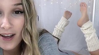 Curly Blonde Teen Records Solo Dildo Masturbation More at