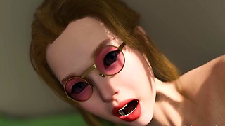 Psychedelic sex! Blowjob reverse cowgirl missionary cumshot