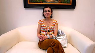 Petite brunette coed Wendy delights with a blowjob and rimjob on a hard cock