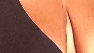 Only Wearing a Sports Top with Her Saggy Breasts to the Gym