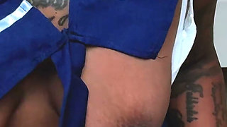 Halloween: Petite Ebony Step Sister Seduces Her Step Brother with Her Slimthick Ass