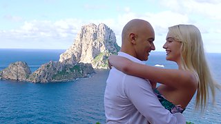 Blondie Kenna takes Christian's massive cock in a steamy poolside scene