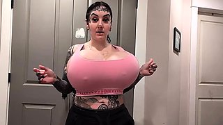 Busty brunette with big boobs rides cock